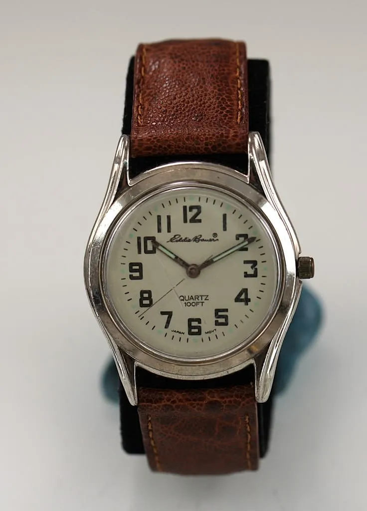 Eddie Bauer Men’s Vintage Field Quartz Watch – Brown Leather Strap