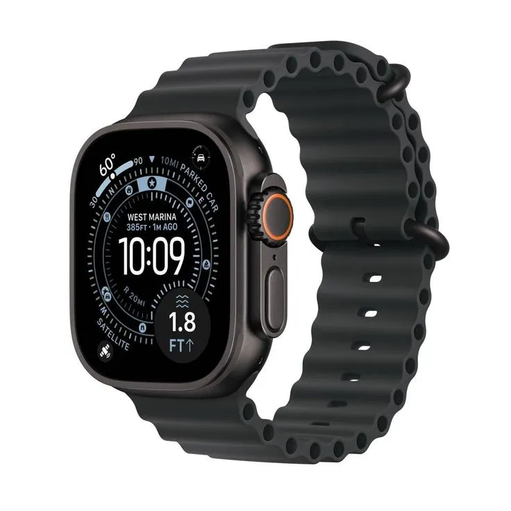 Apple Watch Ultra 3 GPS + Cellular – 49mm Black Titanium Case with Black Ocean Band