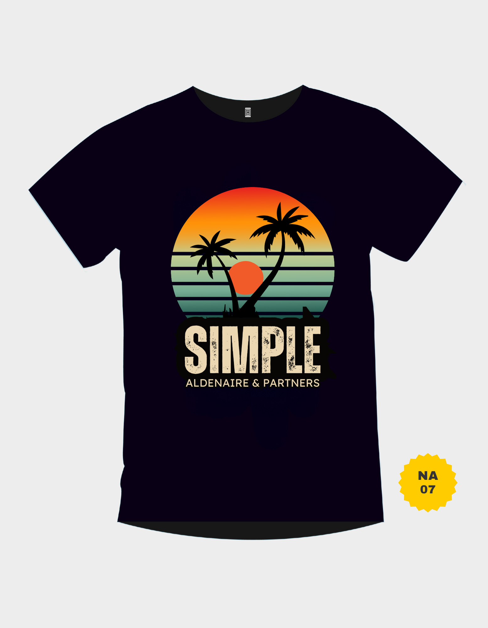 Simple Summer Graphic Print with black PC cotton t-shirt