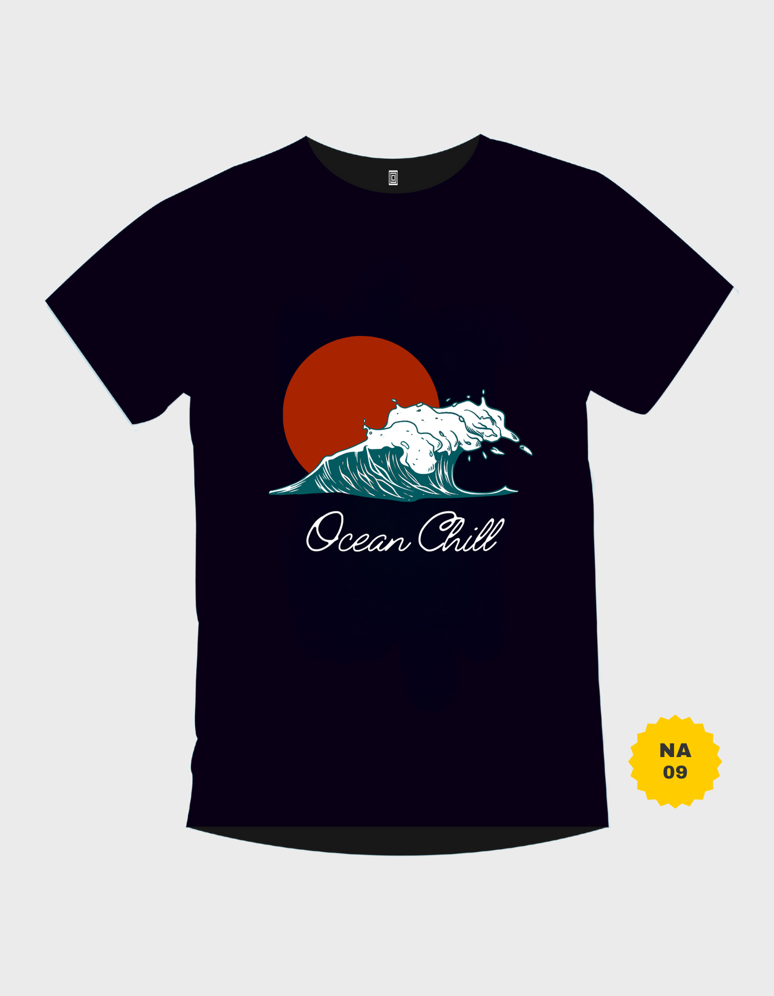 Ocean Chill Graphic Print with black pc cotton t-shirt