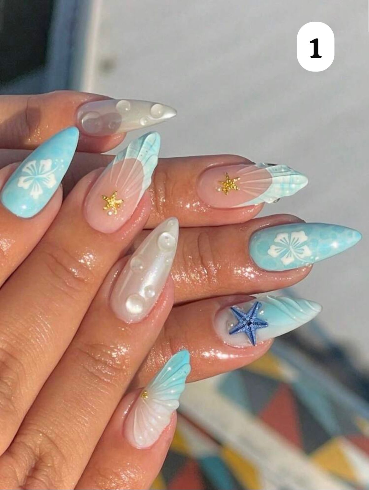 Luxury Stick-On Nails – Ocean, Gradient, Floral & Rhinestone Designs