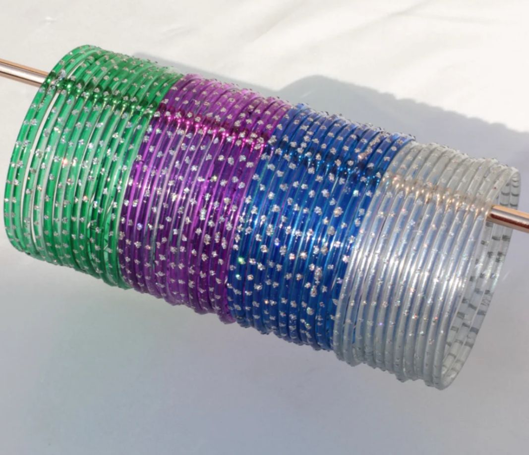 Viral Raindrop Glass Bangles Set 1