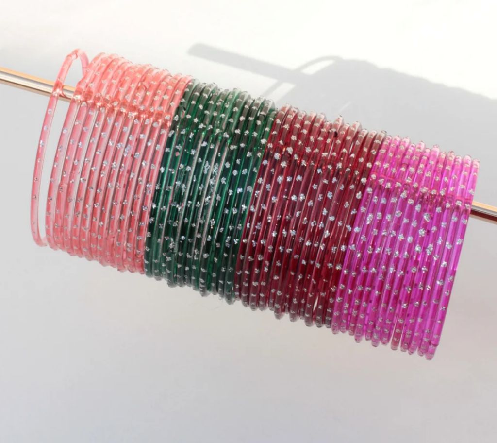Viral Raindrop Glass Bangles Set 3