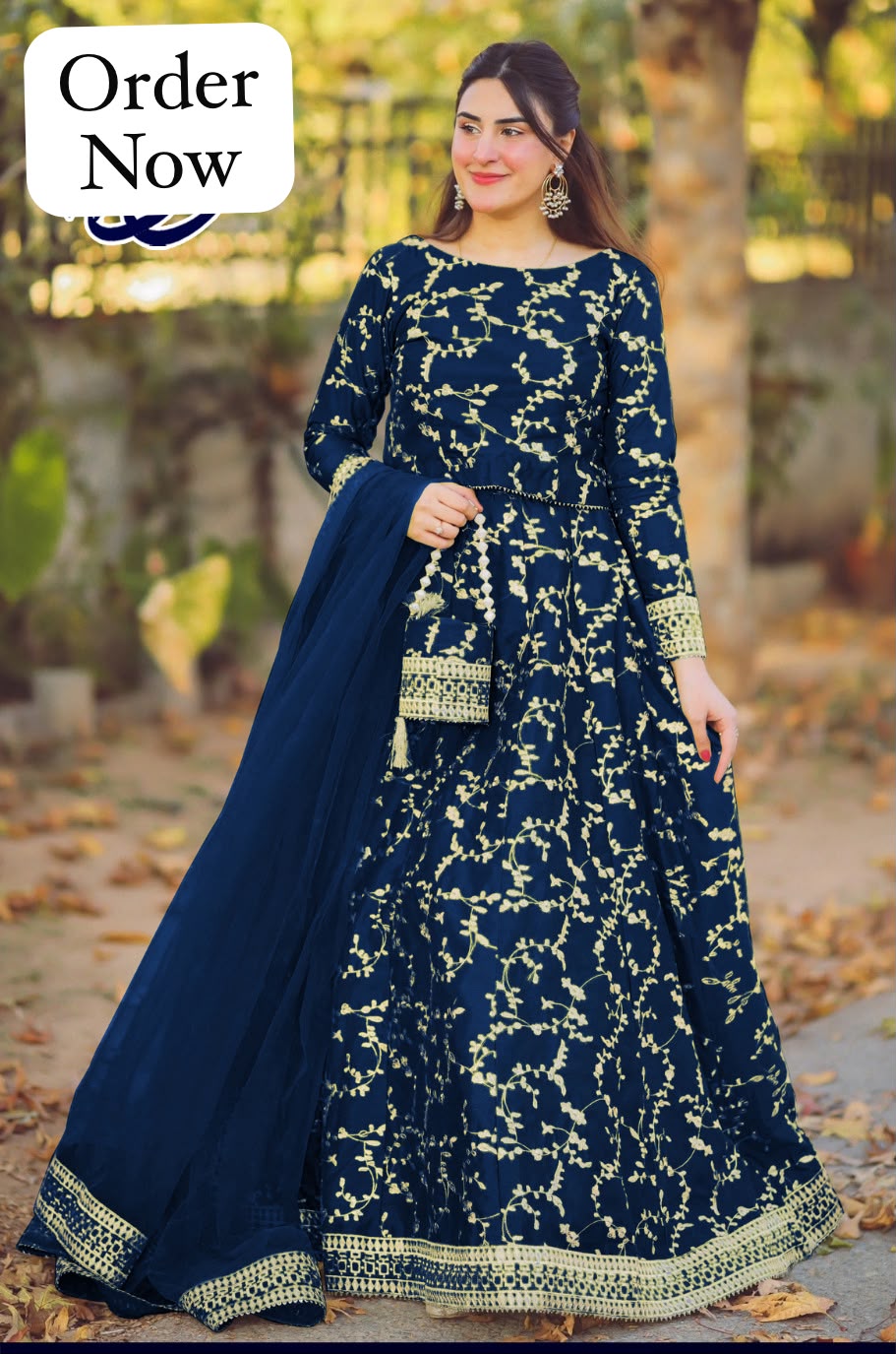 Embroidery Top with long Embroidered Skirt