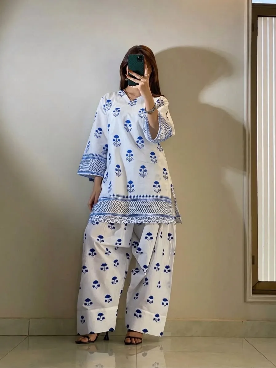 Printed cord-set with Farshi trouser