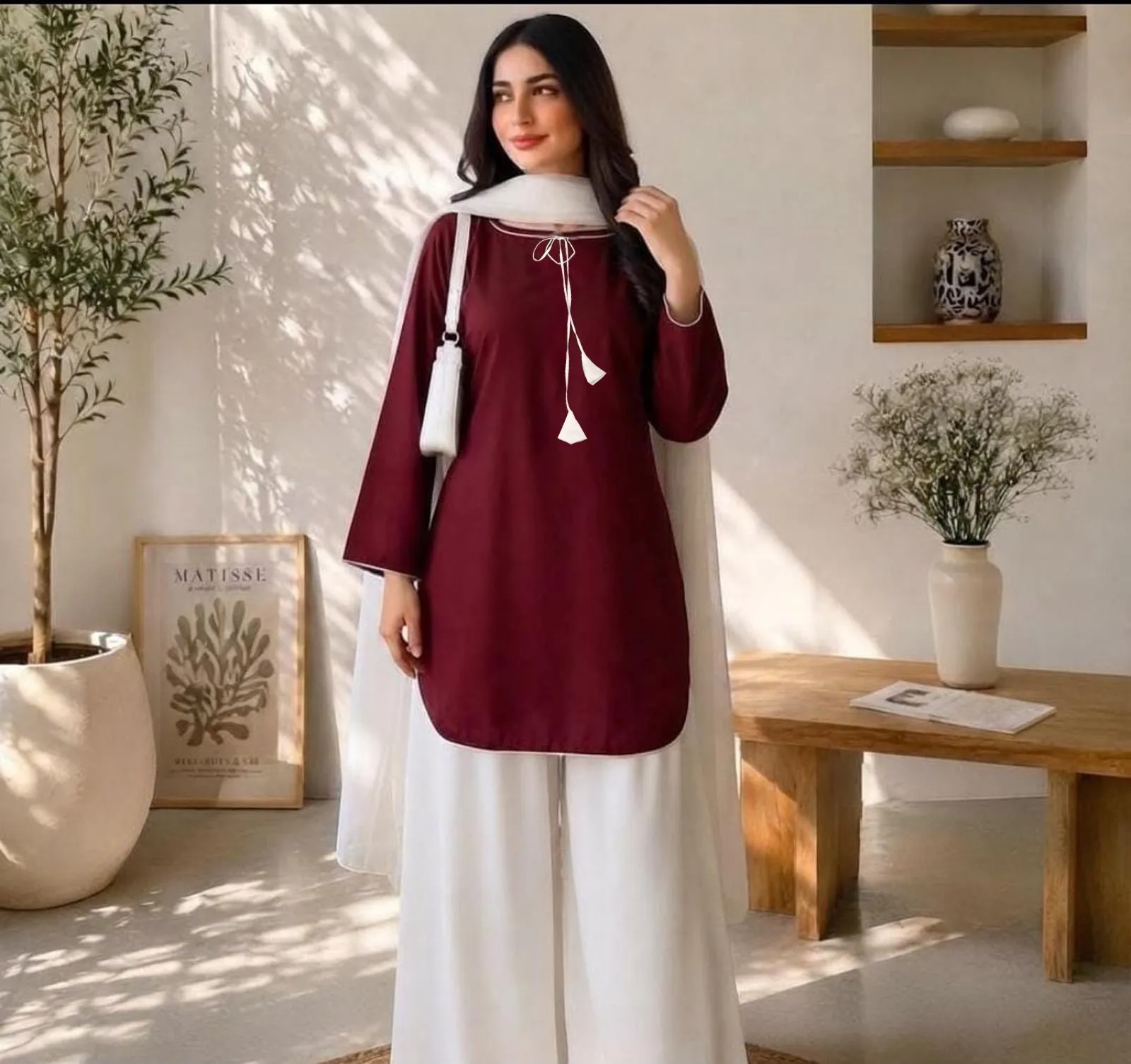 Most Trending White Farshi Shalwar Article 💜*