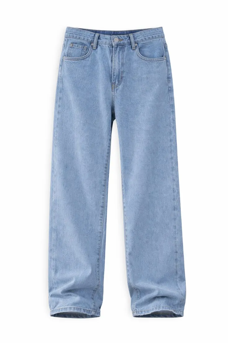 Classic Mid-Rise Straight Leg Jeans – Light Blue Wash