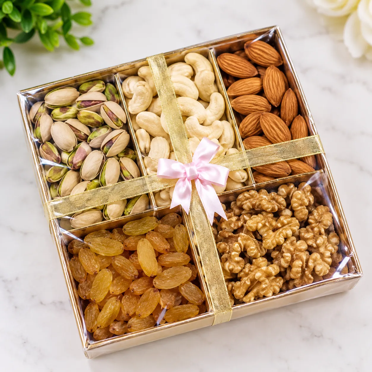 Premium Dry Fruits Gift Box – 5 in 1 Assorted Nuts & Raisins (250g)