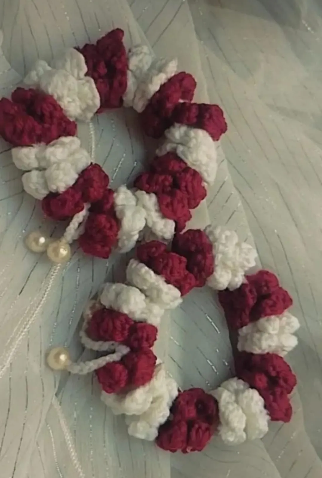 Marhoon white Crochet Gajras 