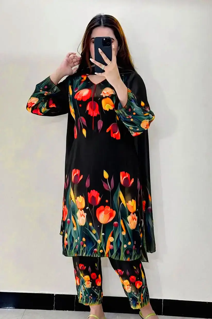 Premium Floral Printed 3-Piece Lawn Suit for Women | Elegant Pakistani Collecti