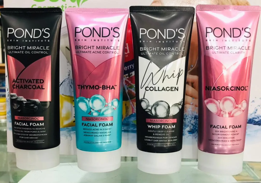 POND’S Bright Miracle Facial Foam Range – Oil Control, Acne Control, Brightening & Whip Collagen Face Wash - Charcoal