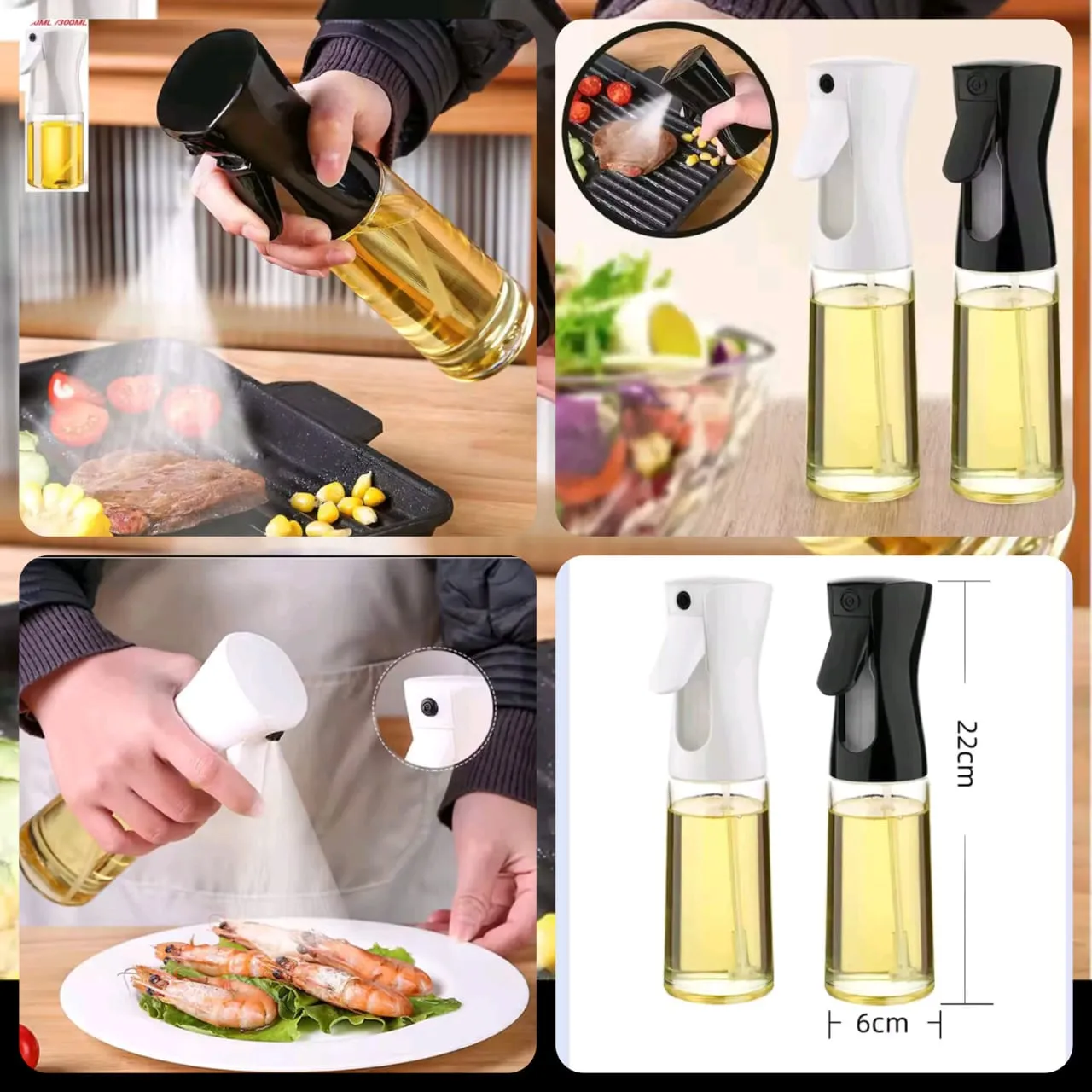 Edible Oil Spray Bottle - 300ML Mist Sprayer