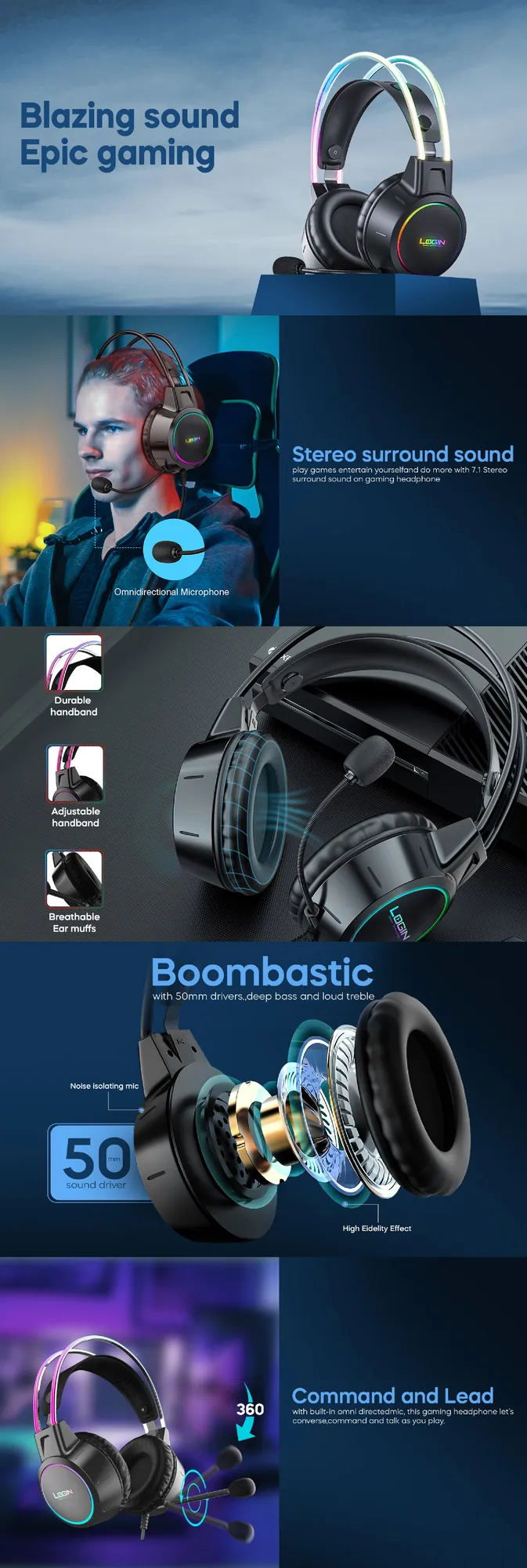 Product Name LOGIN L-285 Ragnar | Gaming Headphone