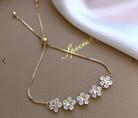 Star Flower Chain Bracelet Adjustable