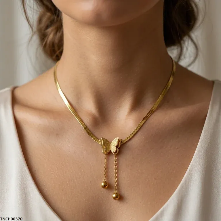 MSJ Stainless Steel Butterfly Necklace