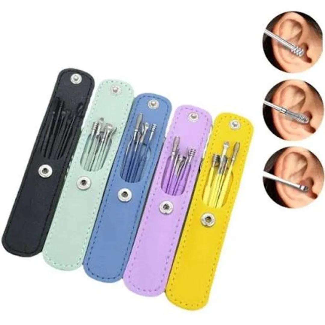 6-Piece Stainless Steel Ear Wax Removal Tool Kit – Reusable Ear Cleaning Set