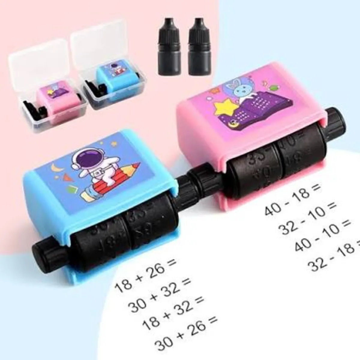 Kids Math Practice Stamp | Addition & Subtraction Learning Tool