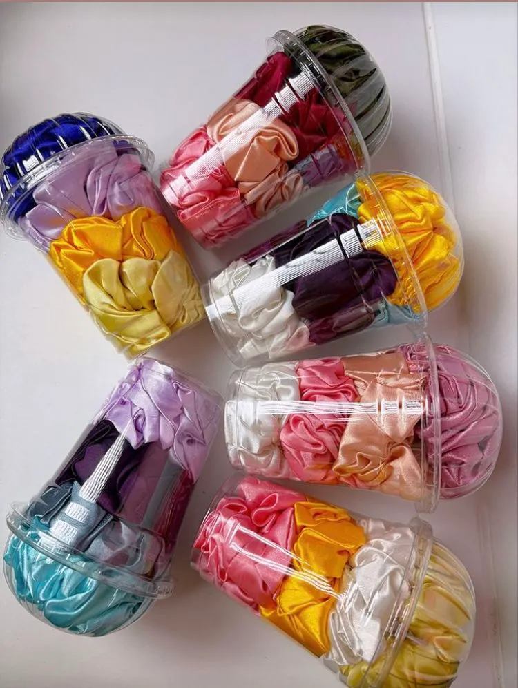 One Satin Scrunchie Cup — Set of 4