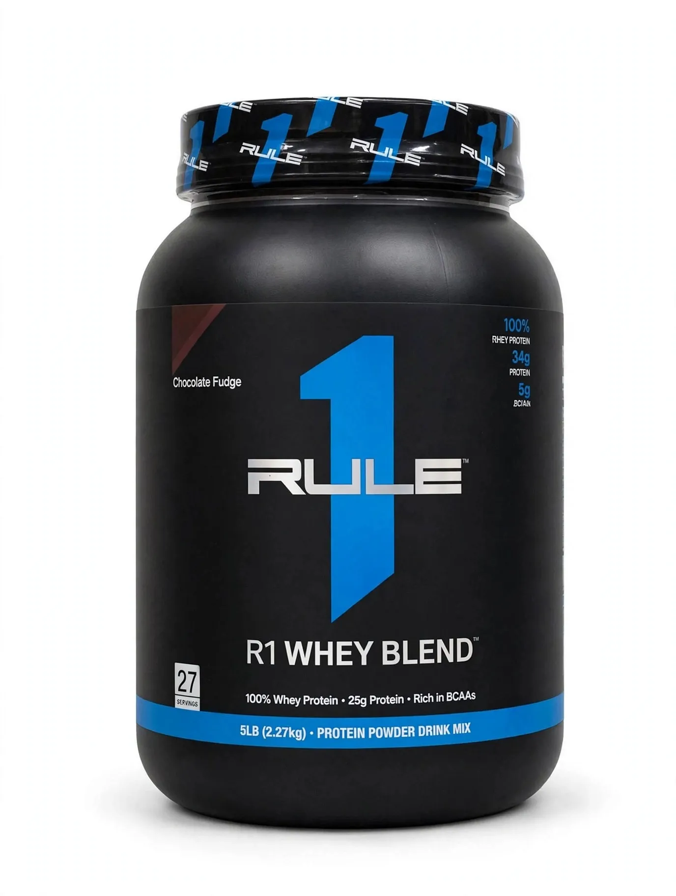 Rule 1 R1 Whey Blend - 5 LB - 100% Whey Protein - Chocolate Fudge