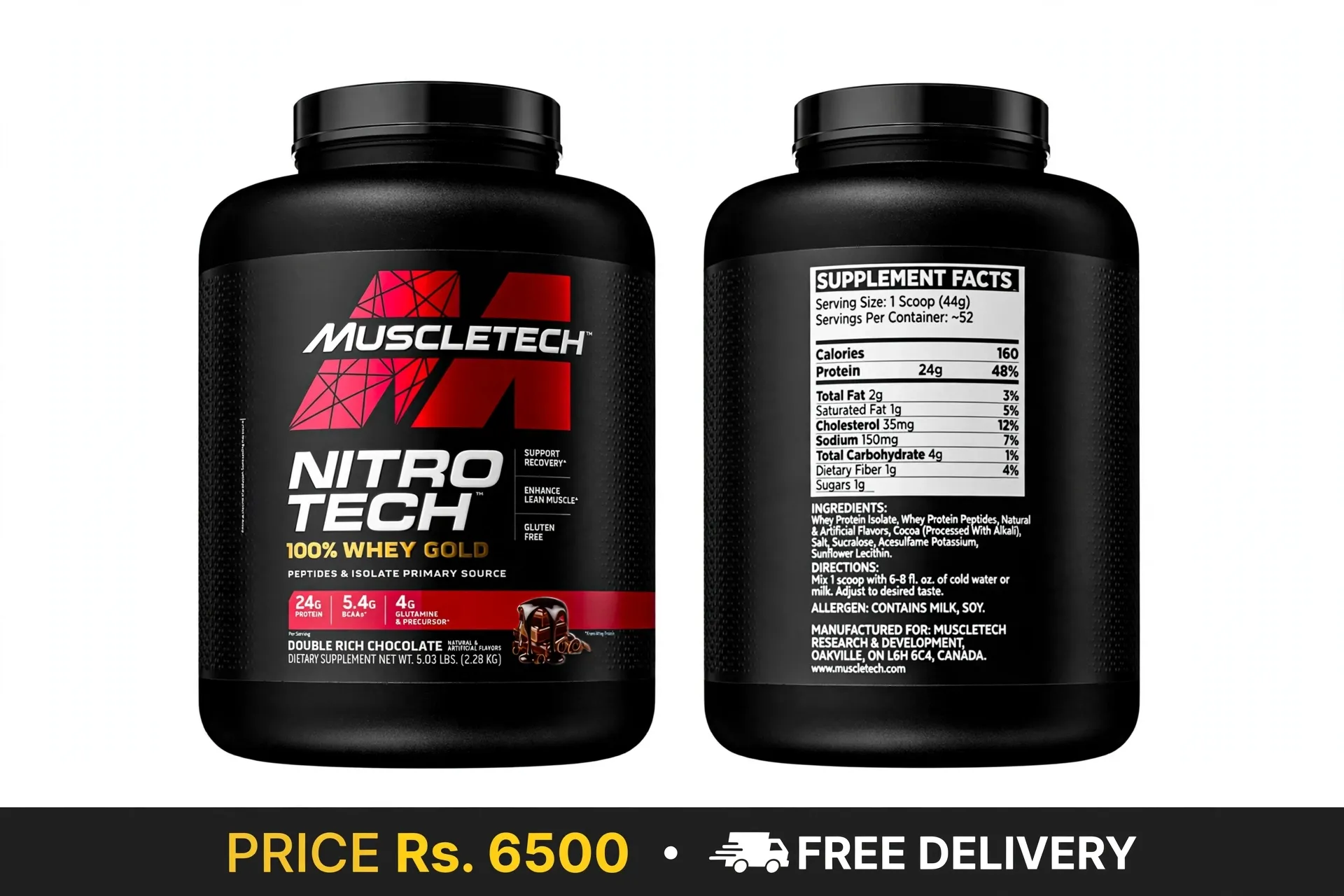 MUSCLETECH NITRO TECH WHEY GOLD - Double Rich Chocolate 1KG