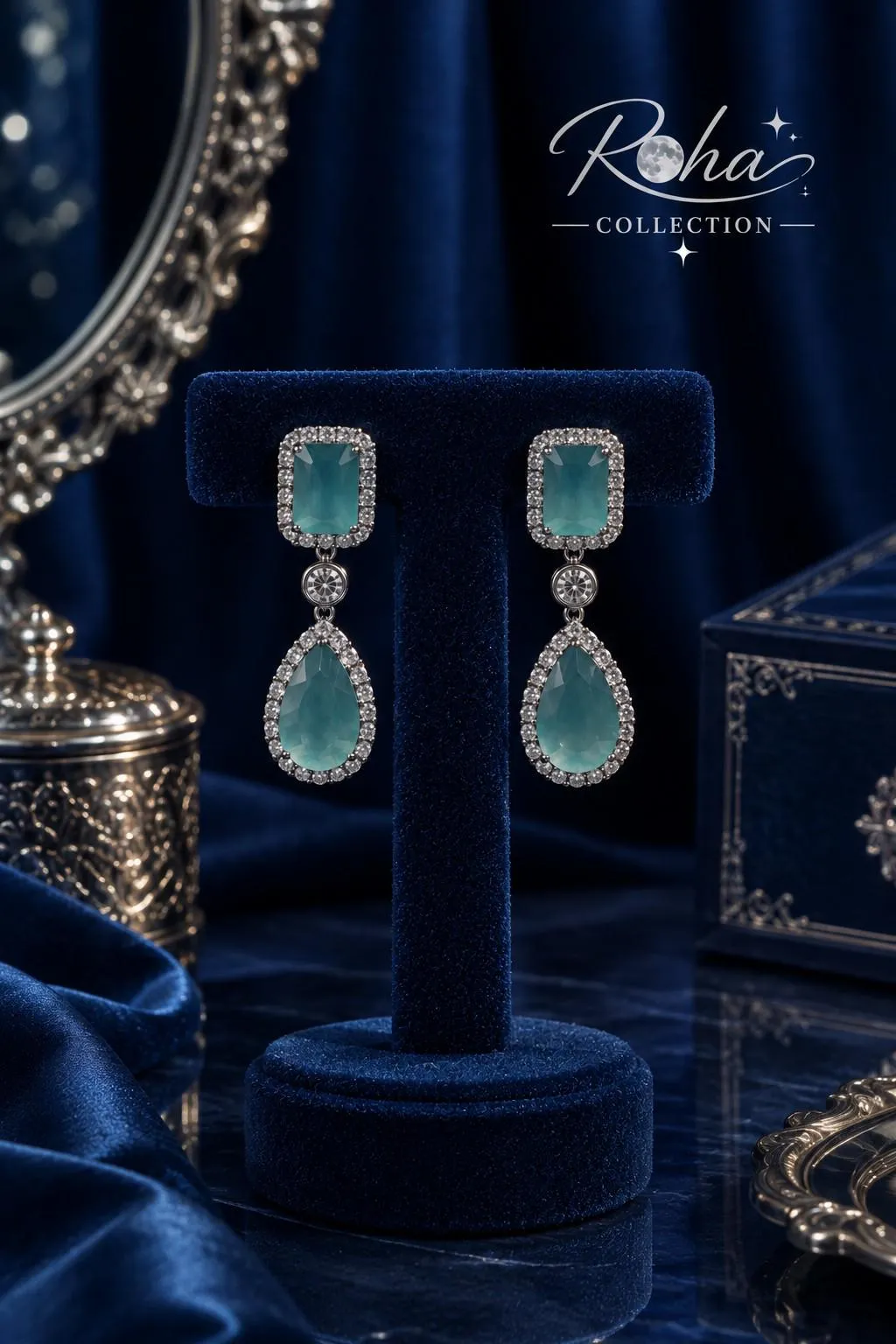 Elegant Aqua Teardrop Earrings ✨