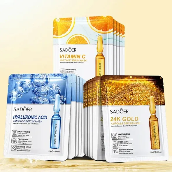 SADOER Pack of 3 Ampoule Serum Facial Sheet Mask