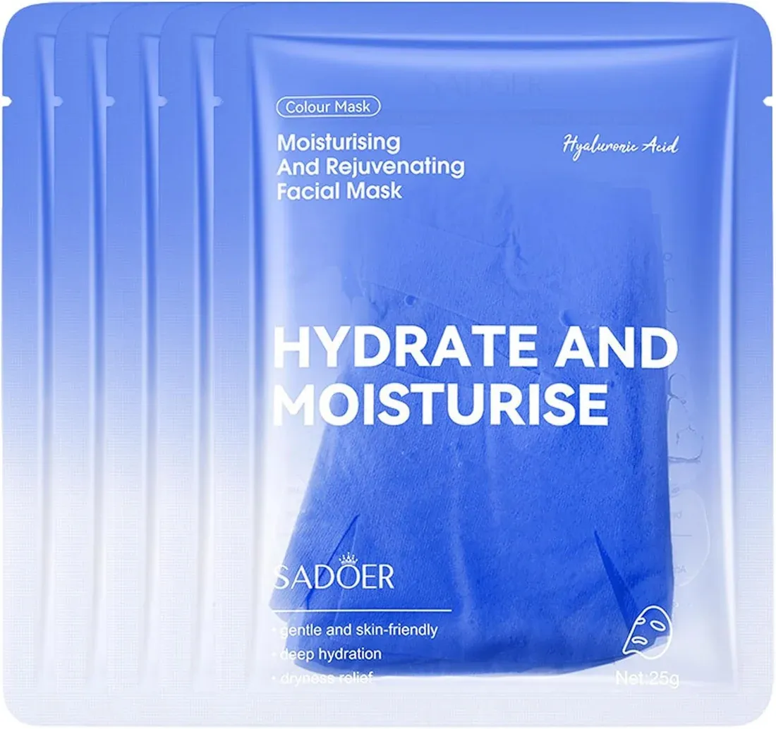 Sadoer Hyaluronic Acid Face Sheet Mask Intense Hydration and Moisturizing