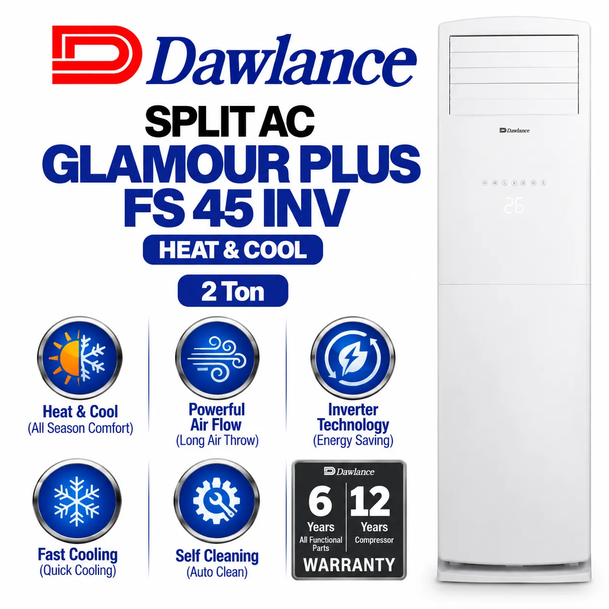 Dawlance SPLIT DW GLAMOUR PLUS FS 45 INV