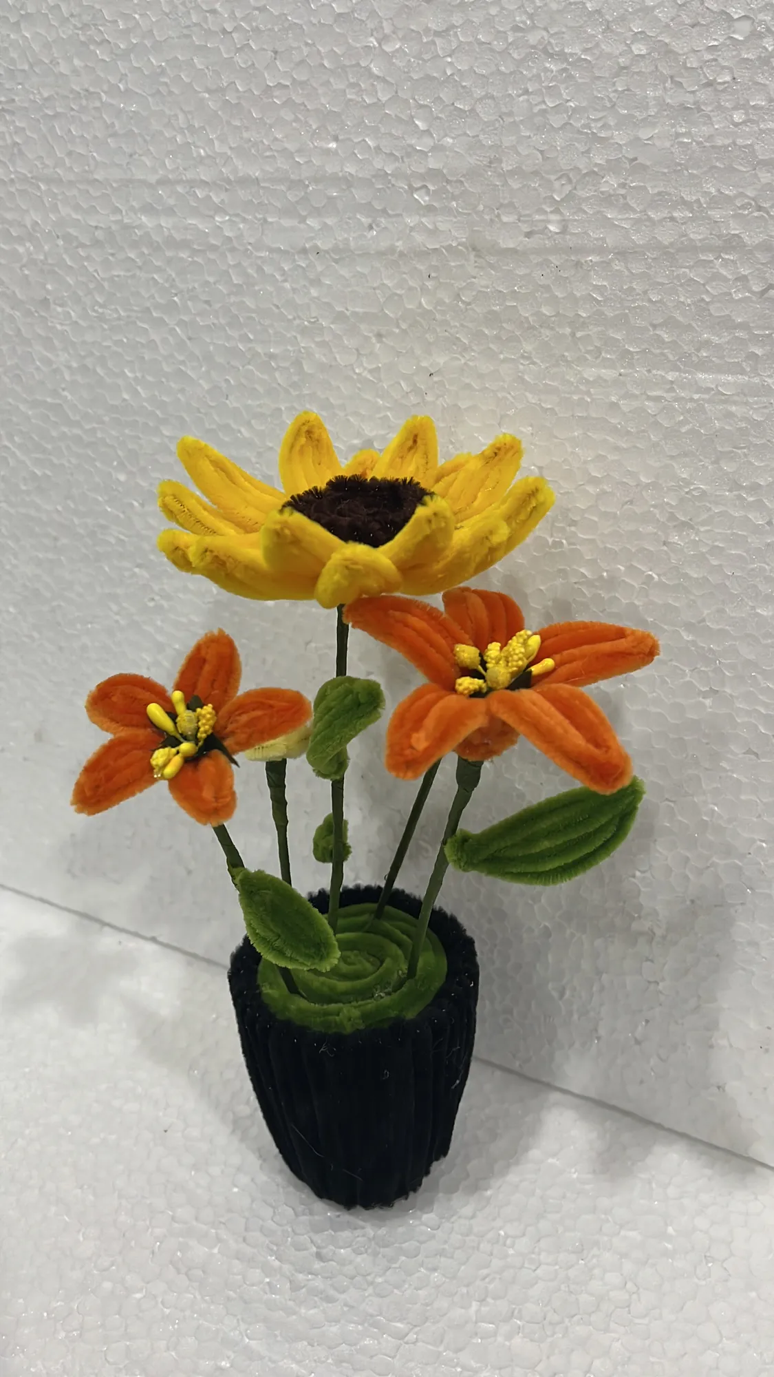 Sunflower & Orange Flowers in a Pot