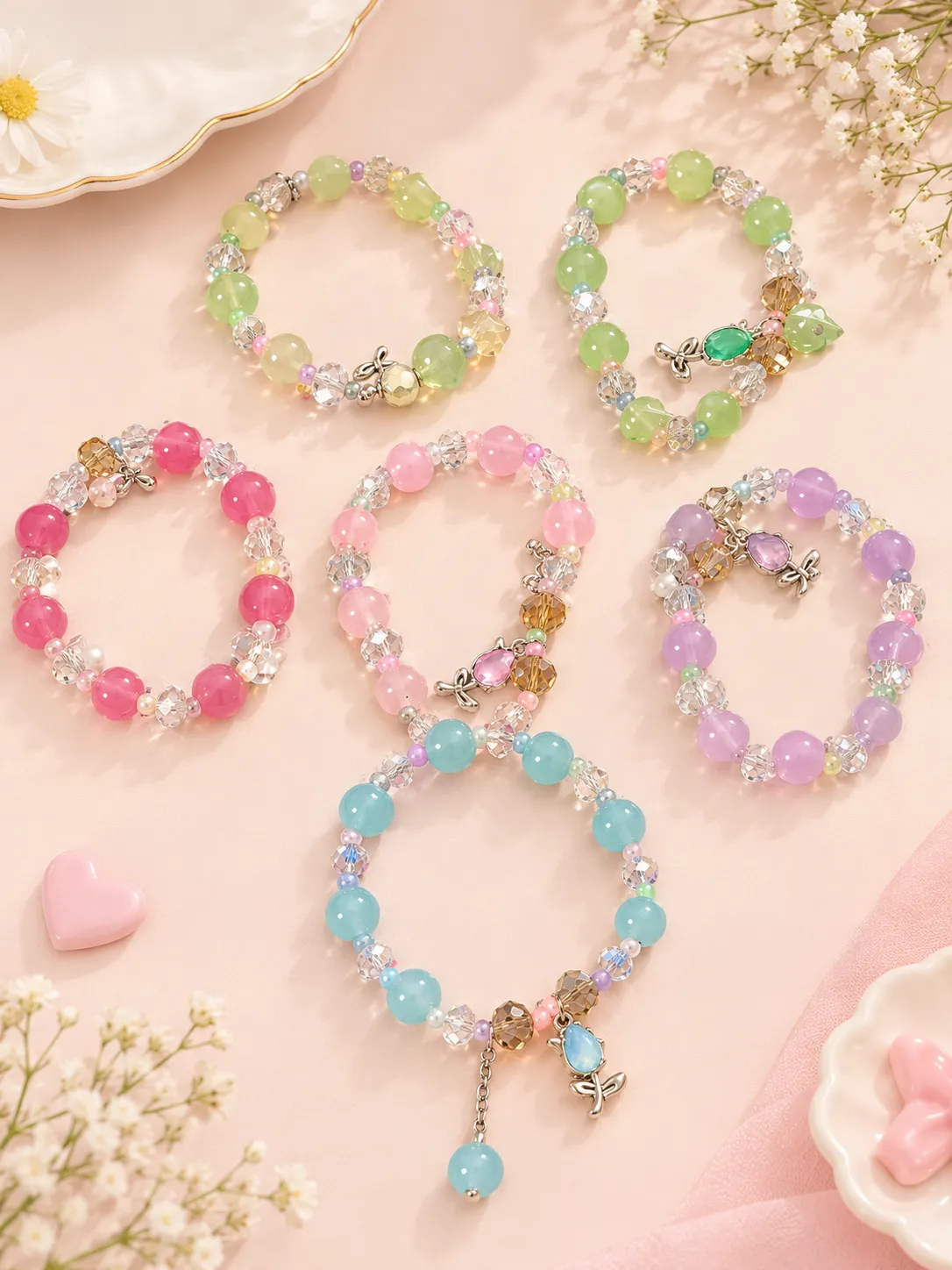 Beaded charm Bracelet🌷