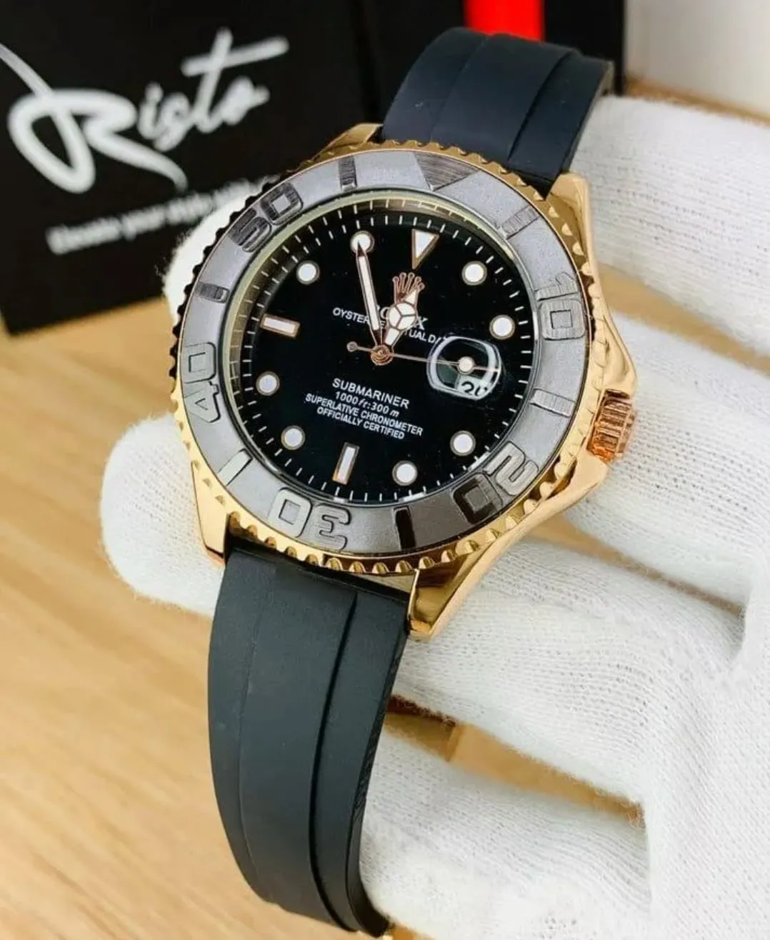 Royal Gold & Black Luxury Sports Watch