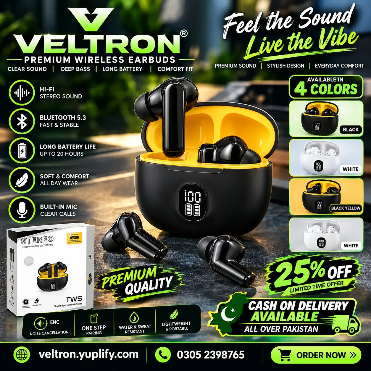 Premium Wireless TWS Earbuds with Digital Display