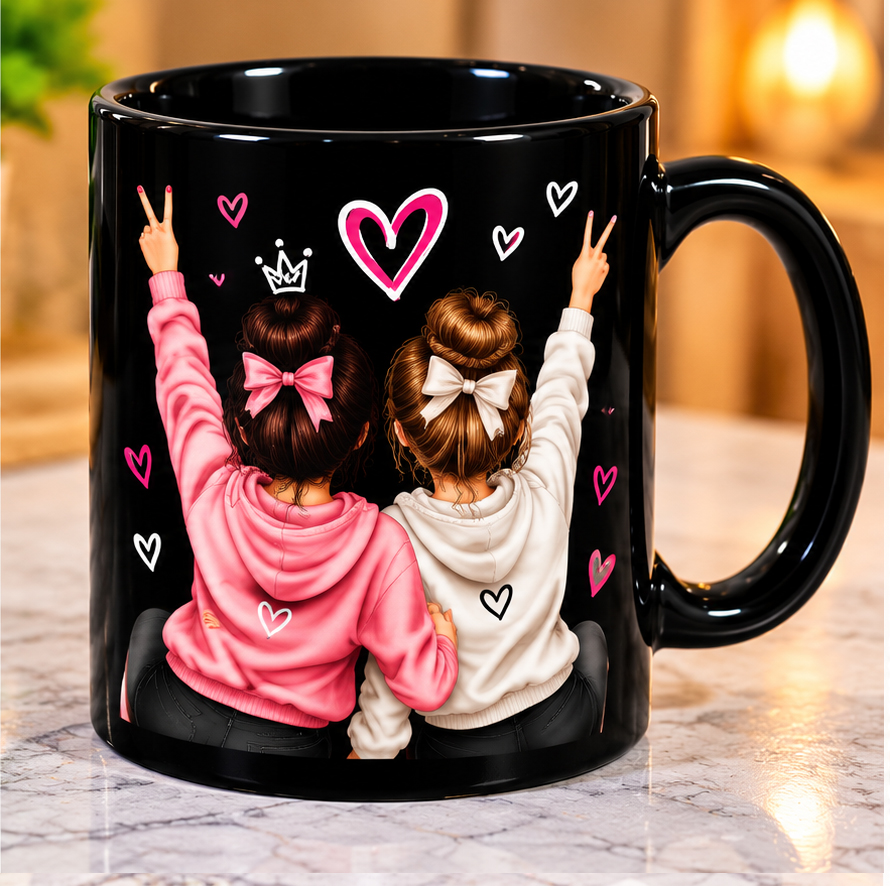 Best Friends Forever Customized Black Mug