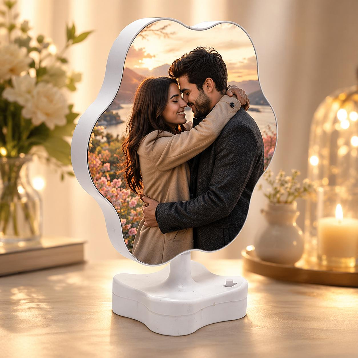 3-in-1 Magic Mirror LED Photo Frame with Customized Photo Print