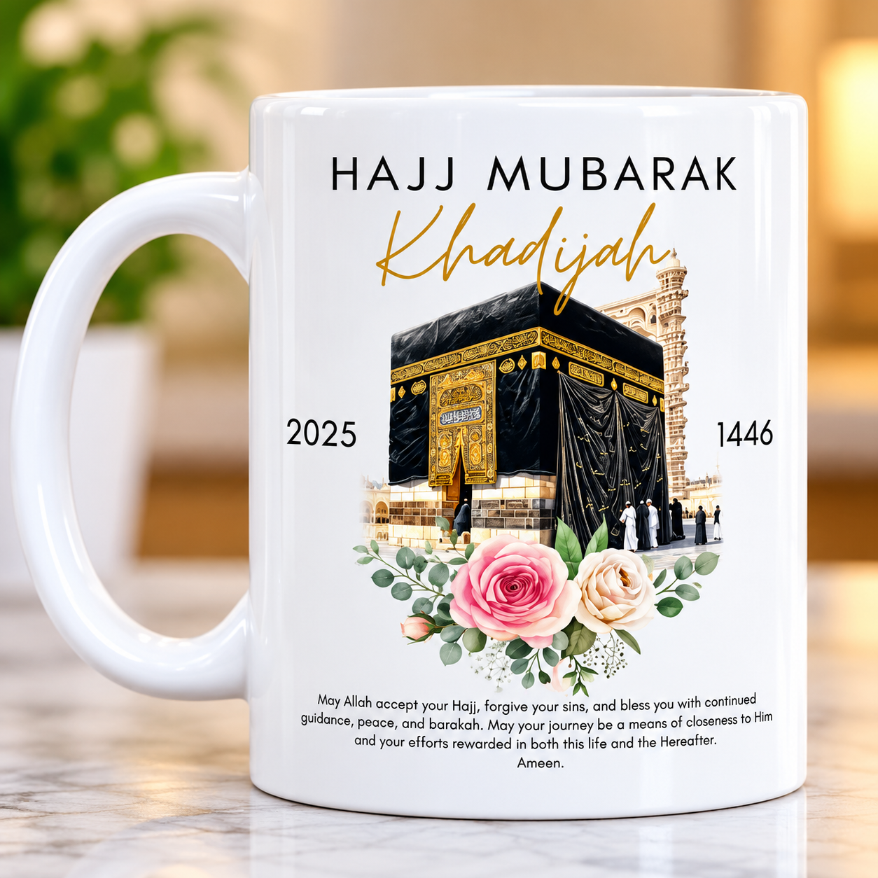 Hajj Mubarak Customized Name Mug – Personalized Islamic Gift