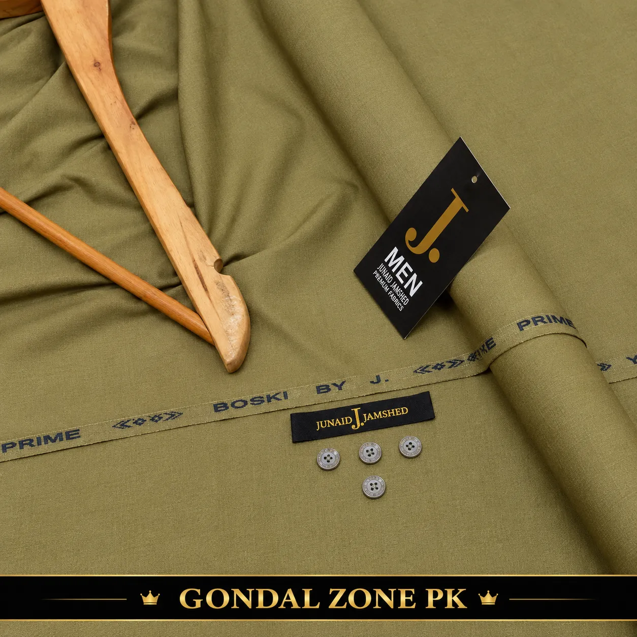 J. Men's Boski Plain Suit Green 8 Buttons