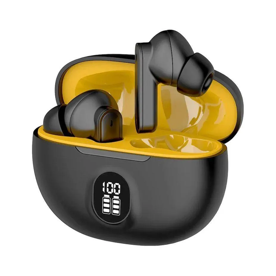 Premium Wireless Earbuds Black Yellow Bluetooth 5.3 – TWS 895B