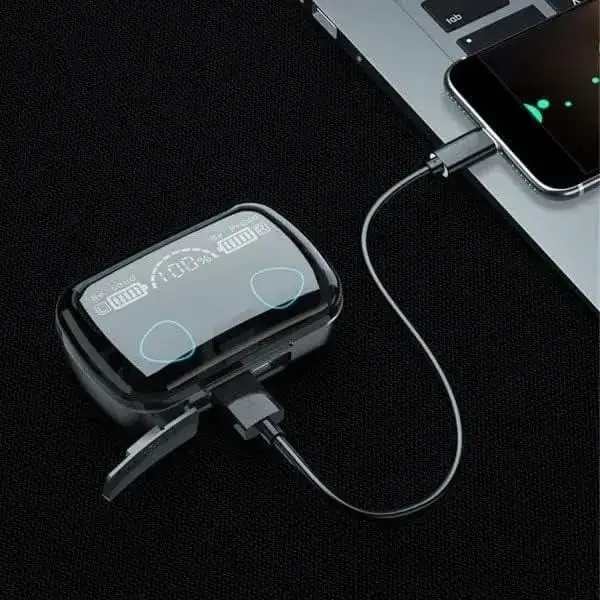 Black Long-Lasting Battery With Fast Charge 10 Earbuds