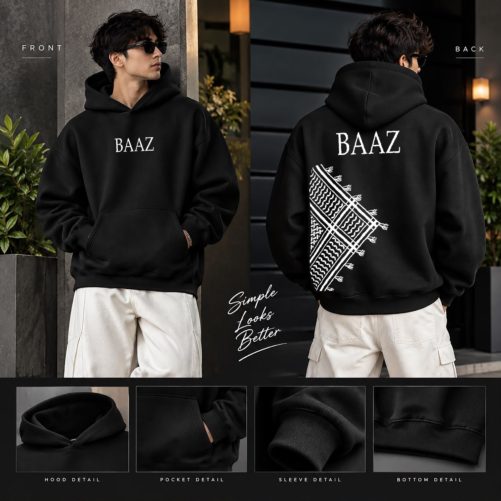 FrostVibe™ Winter Luxe Printed Hoodie – Premium Fleece Collection