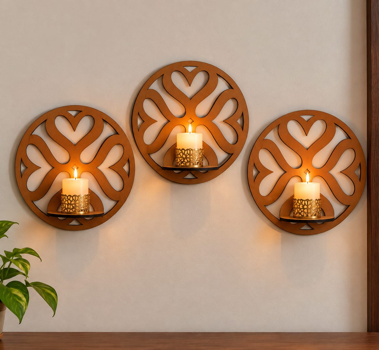 🖤 NoirNest™ Luxury Wall Candle Holder Set – 3-Piece Modern Elegance