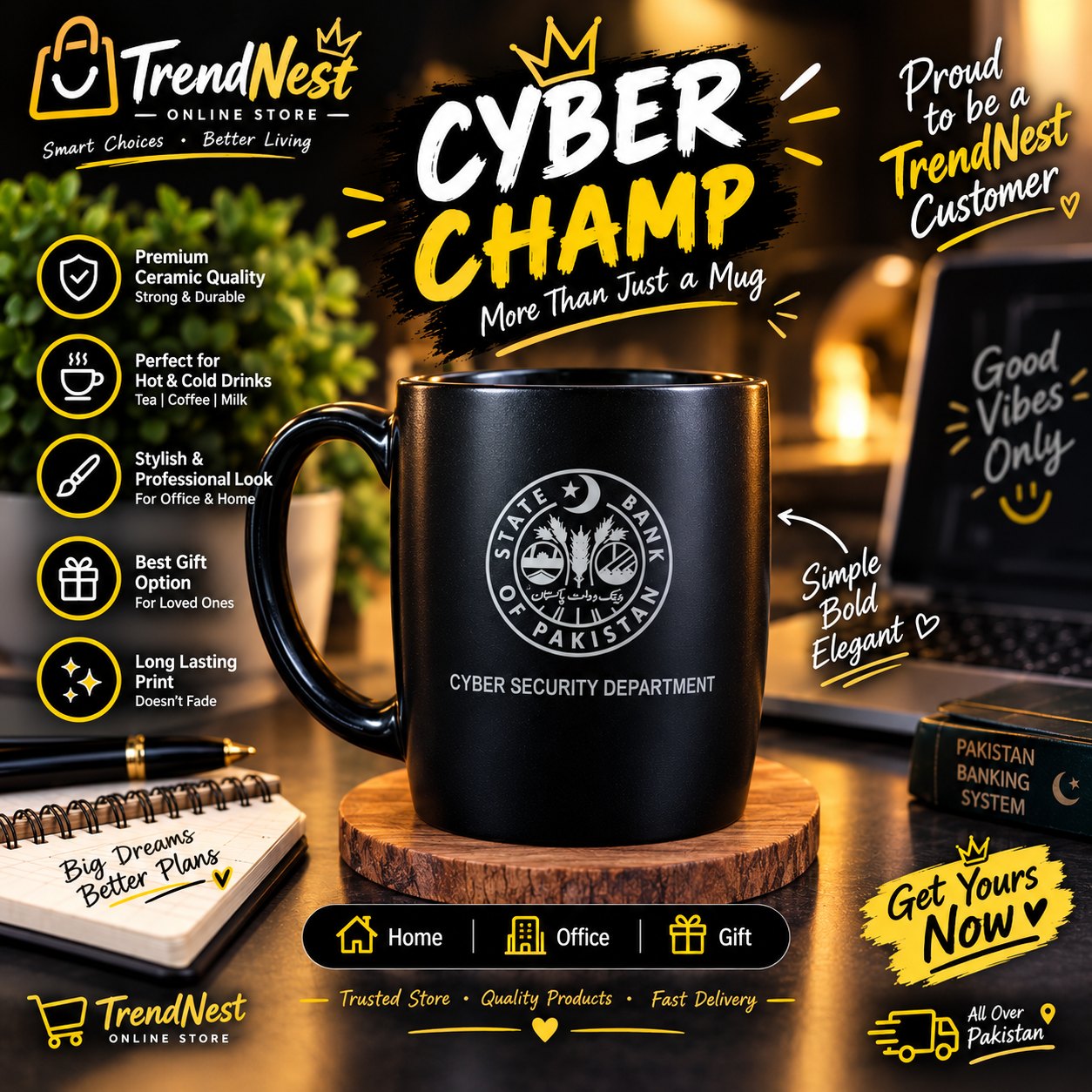 ✨ Customized Glossy Mug — Your Design, Your Style! ☕🖤