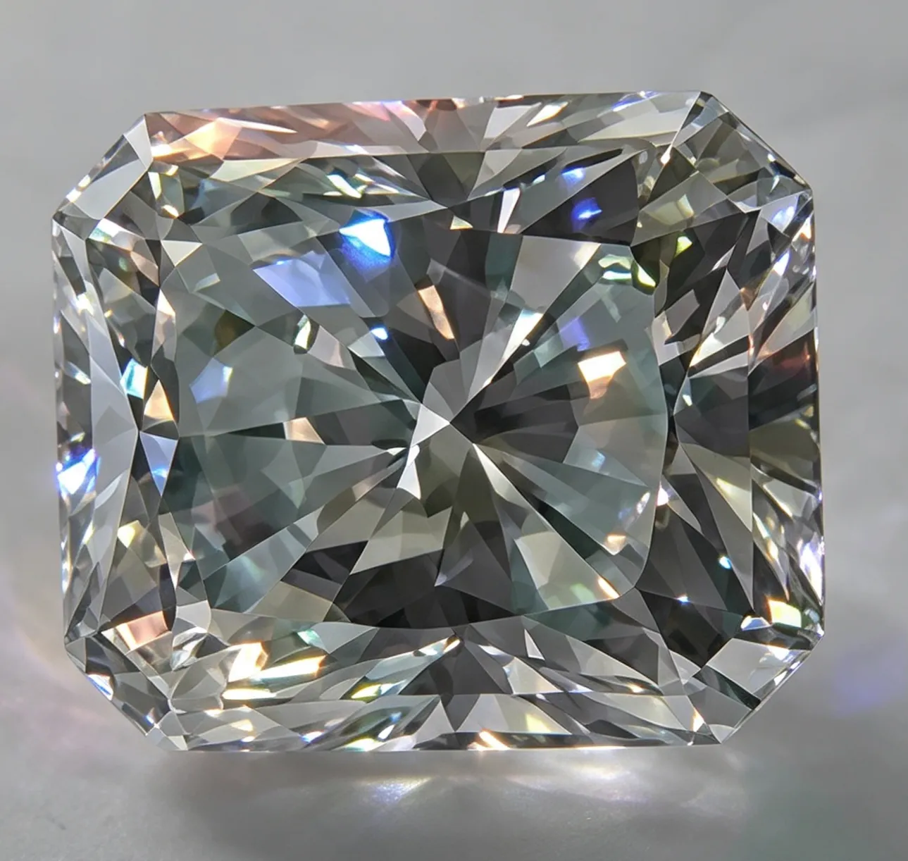 Premium Diamond Radiant Cut Moissanite Stone — 5.15 Carat, 9×11×10.5mm, Loose Gemstone for Jewelry
