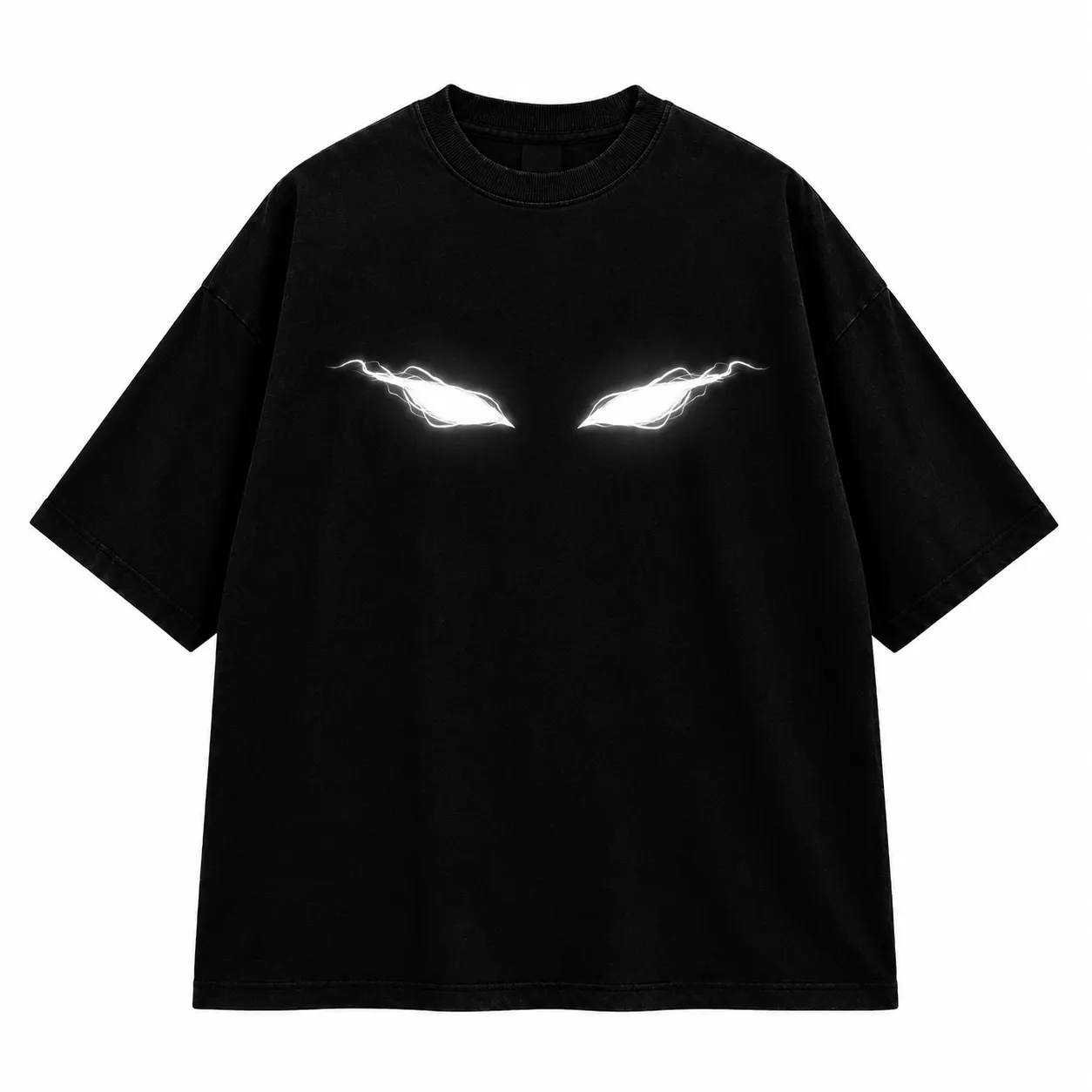 Shadow Eyes Oversized Black T-Shirt