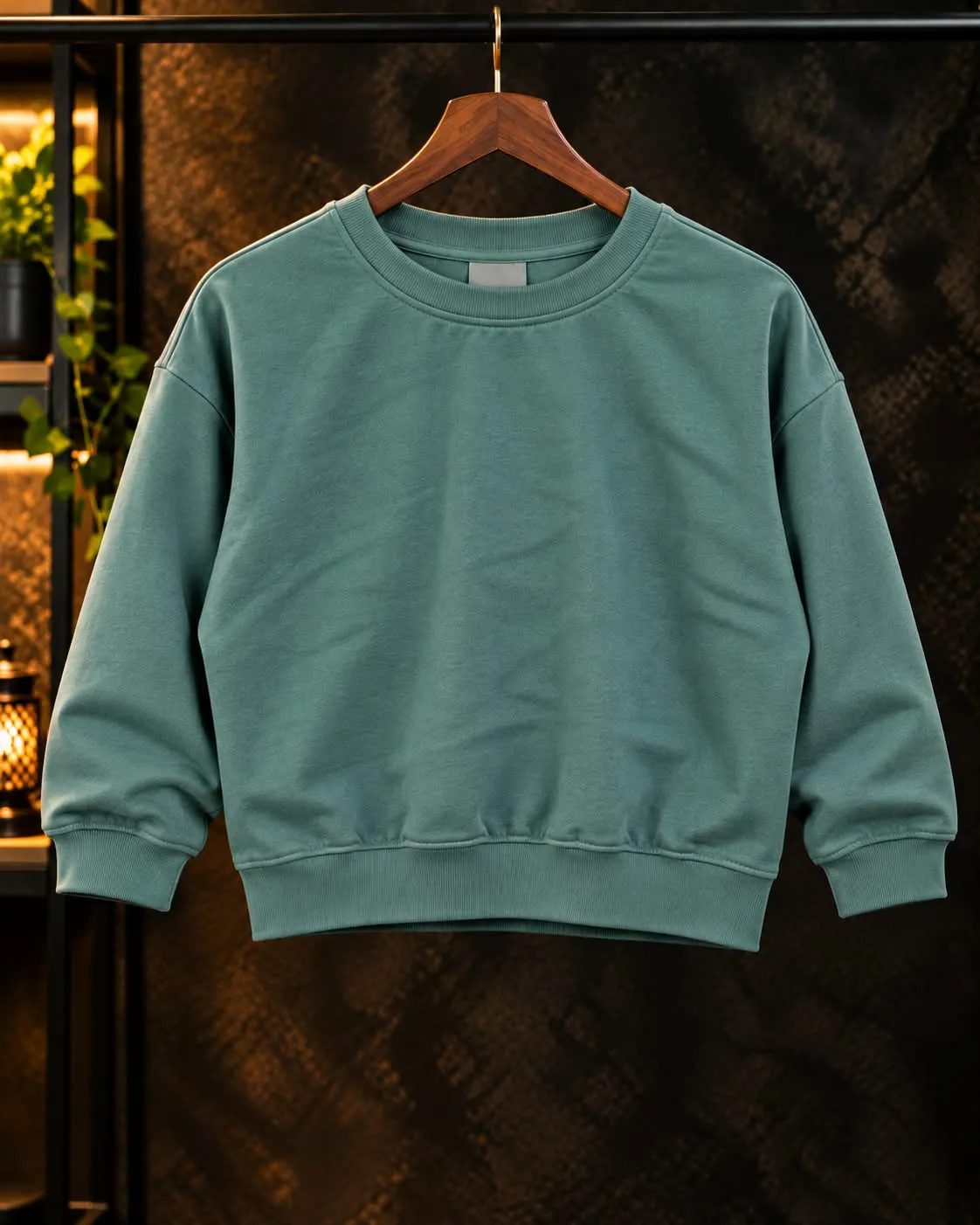 Teal cropped Sweatshirt