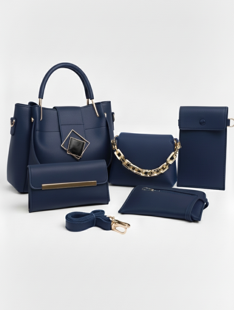 5-PCS PREMIUM SOFT LEATHER HANDBAGS