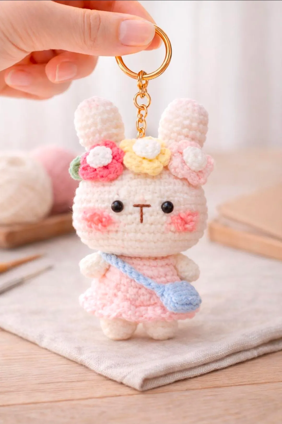 Crochet customized keychain