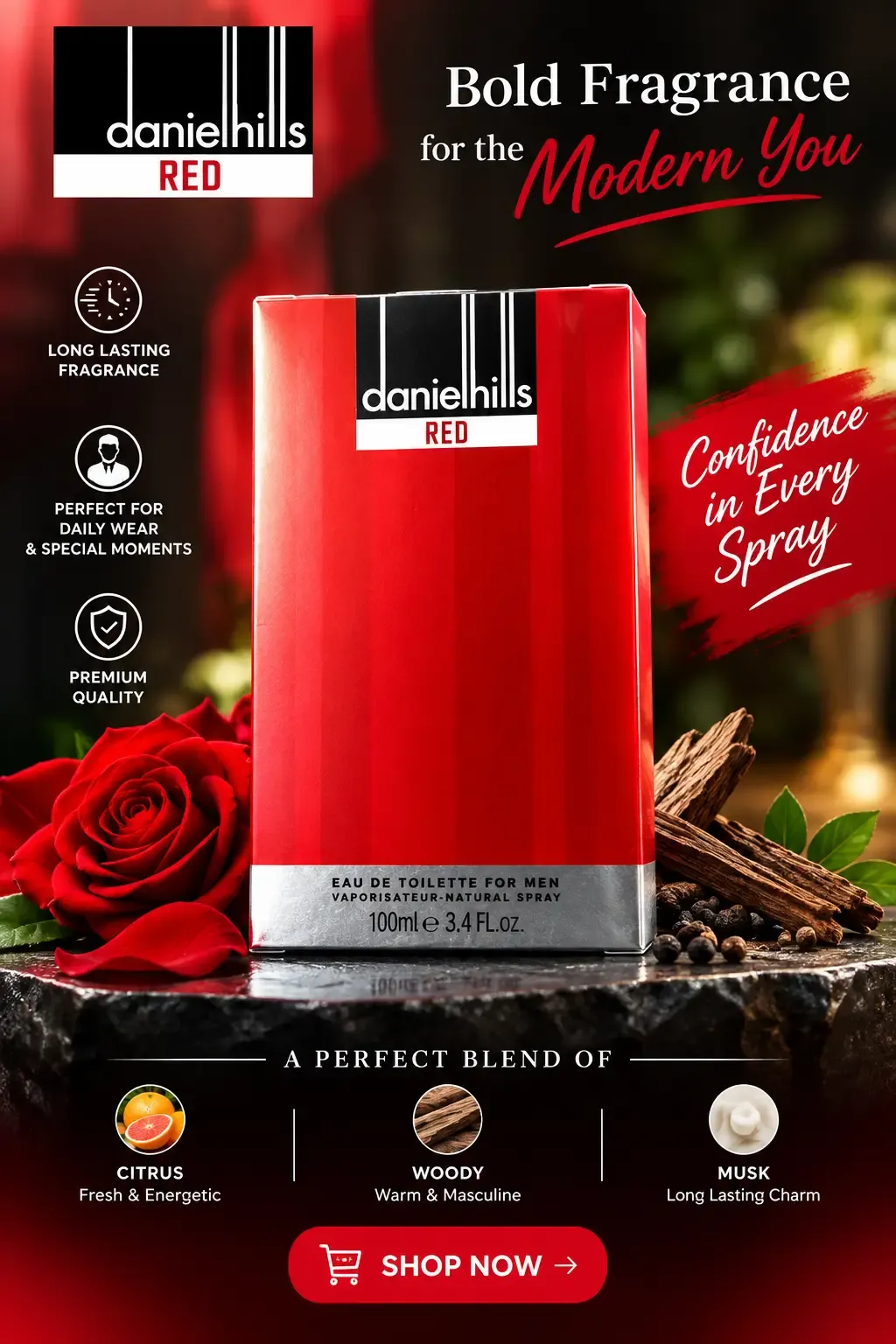 Dunhill red premium long lasting perfume 100ml