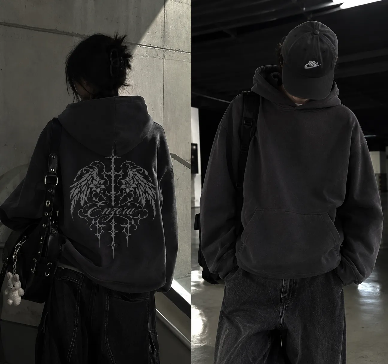 Pullover hoodie back print