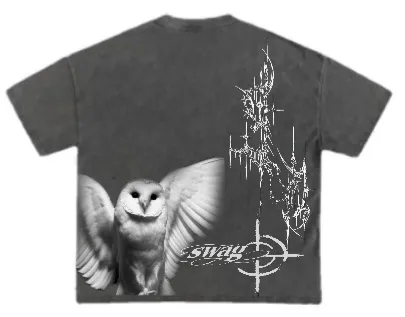 Oversized grey Tee. back print.