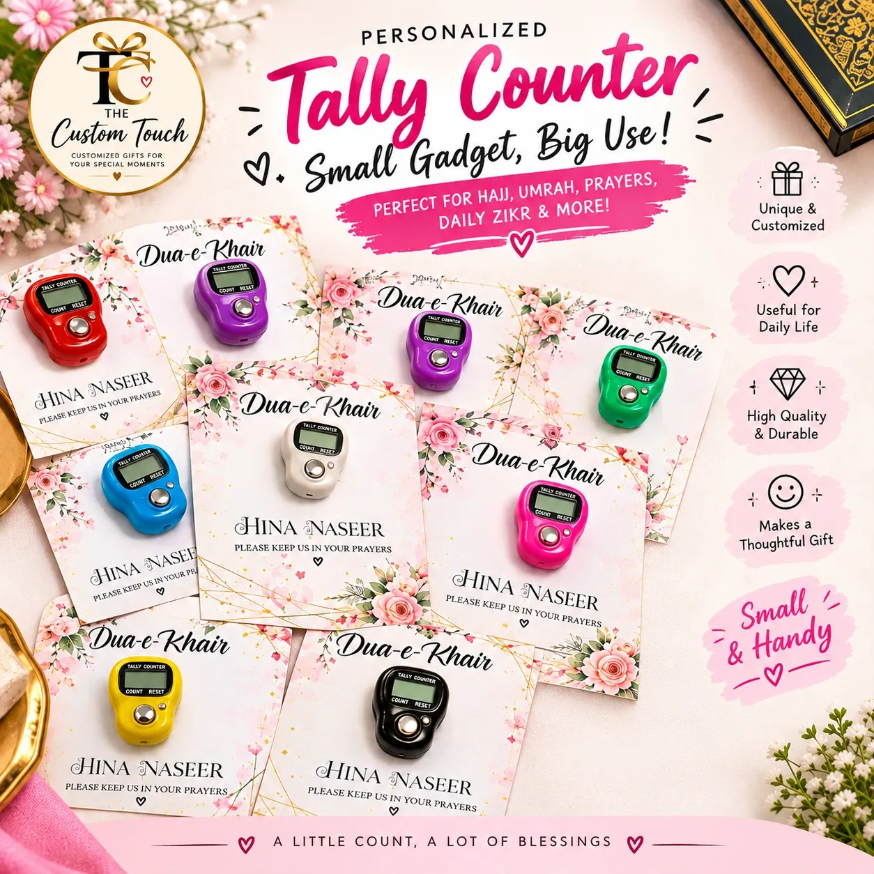 10 personalized tally counter (digital tasbeeh)  for gift 